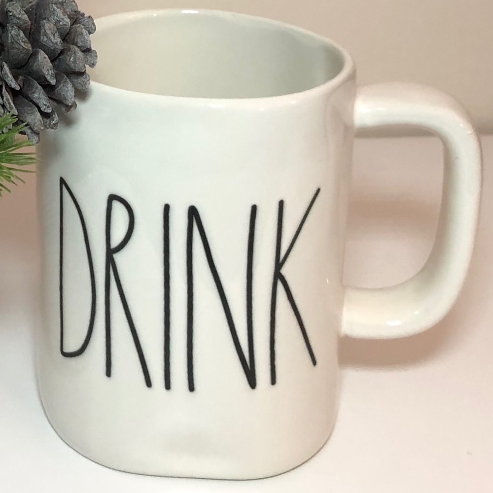 Rae Dunn “DRINK” Coffee Tea Mug Cream Ivory White